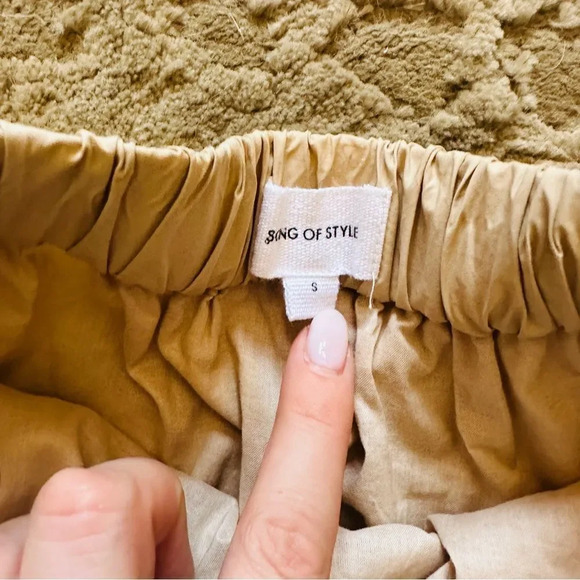 Song of Style Revolve Khaki Button Down Shirt and Shorts Set - Picture 5 of 5